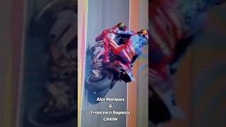 Bagnaia and Alex Marquez crash GP Aragon 2024 bagnaia alexmarquez crash motogparagon motogp [upl. by Tonkin]