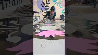 Floor Art Series Episode 02 🖌️🎨 shorts art painting decor diy craft decoration vlog school [upl. by Llemij492]