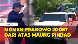 Momen Presiden Prabowo Subianto Joget dari Atas Maung Pindad saat Tiba di Istana usai Pelantikan [upl. by Fennell]