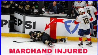 Bruins Brad Marchand Exits Game 3 with UpperBody Injury Whats Next for Boston 🚑 [upl. by Neo840]