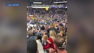 Video claims to show Nikola Jokics brother punching fan in the face after NuggetsLakers Game 2 [upl. by Assirral]