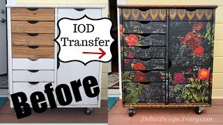 Trash to Treasure Furniture with IOD Transfer DIY Paint Stamps Flea Market Shopping [upl. by Ydnil882]