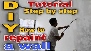 DIY How to Repaint a Wall  How to Repaint a Wall  Paano Mag Pintura ng Concrete Wall  chitman [upl. by Hollinger]