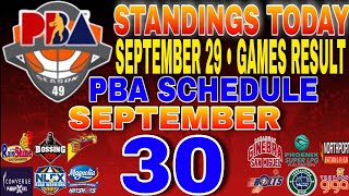 pba standings today September 29 2024  games results  games schedule September 30 2024 [upl. by Valida875]