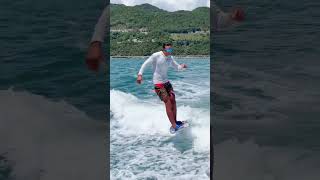 Surfing  Cute Female Student learns surfing quickly flyboarding flyboard flyboardshow surfing [upl. by Idihsar245]