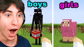 Boys VS Girls Portrayed by Minecraft [upl. by Adiazteb]