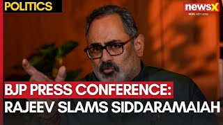 MUDA Scam  BJP Addresses Press Conference  Rajeev Chandrashekhar Slams Ktaka CM Siddaramaiah [upl. by Hofstetter563]