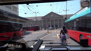 Trolleybus ride in Biel 2 Swisstrolley 2 [upl. by Ahsinel]