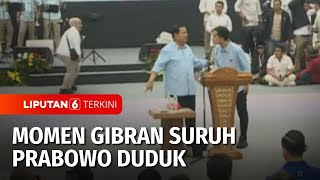 Momen Gibran Suruh Prabowo Untuk Duduk  Liputan 6 [upl. by Ylahtan]