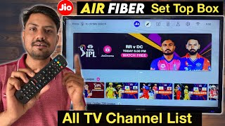 Jio Airfiber Live TV All Channel Guide Via Jio TV  Set top box full channel list  jio airfiber [upl. by Norri]