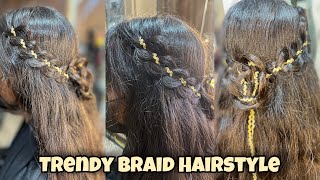 Trendy Braid Hairstyle 😍🌸 Easy Party Hairstyles for Girls  Latest Hairstyle 2024 [upl. by Edrei]