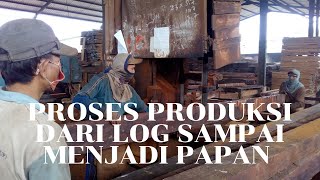 PROSES PRODUKSI KAYU MERBAU DARI LOG SAMPAI JADI PAPAN IndraGunawanST [upl. by Bing]