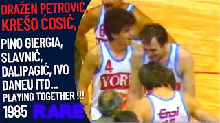 Dražen Petrovic Krešo Ćosić Pino Giergia amp Slavnić PLAYING TOGETHER  1985  RARE FOOTAGE [upl. by Swenson245]