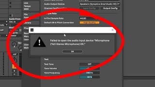 Failed to open audio input device  ABLETON [upl. by Irmine415]