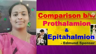 Tsharunishaa ComparisonbetweenEpithalamion andProthalamionbyEdmundSpenser Pg Trb English videos [upl. by Notsej39]