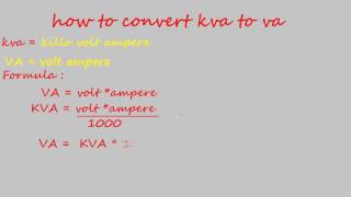 how to convert kva to va  electrical calculation [upl. by Diantha]