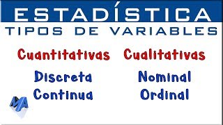 Tipos de variables estadísticas  Cuantitativas Cualitativas [upl. by Agnesse]