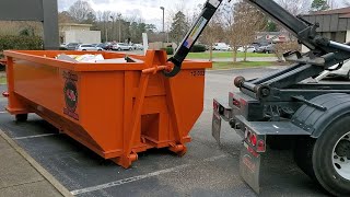 Isuzu FTR Hooklift Insane Dumpster Pickup Angle [upl. by Panther577]