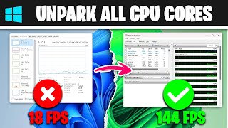 🔧Unapark All CPU Cores In Windows 1011  Best CPUSettings  2024 [upl. by Whittemore]