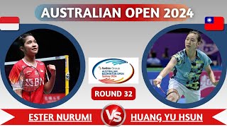 Ester Nurumi Tri WARDOYO INA VS HUANG YuHsun TPE R32 WS Australian Open 2024 [upl. by Tyra]