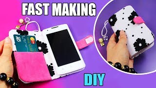 DIY FLIP PHONE CASE NO SEW amp FAST WAY TO MAKE WITH CREDIT CARD HOLDER [upl. by Gerrald]