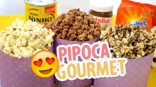 3 RECEITAS DE PIPOCA DOCE LEITE NINHO NUTELLA E OVOMALTINE [upl. by Standing]