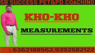 KHO KHO MEASUREMENTS  APTS DSC PETampPD  TELUGU ONLINE CLASSES [upl. by Yanrahs]