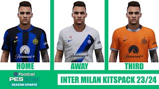 eFootball PES 2021  INITER MILAN KITSPACK 2324 UPDATE 270923 🆕✅ [upl. by Ocsinarf]