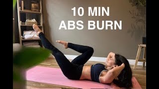 Pilates  10 Min Quick Abs Burn  Pilates At Home  Intermediate Level [upl. by Ellehcim]