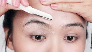 How I Shave My Eyebrows  DIY Clean Brows At Home  EASY amp PAINLESS [upl. by Innoj]