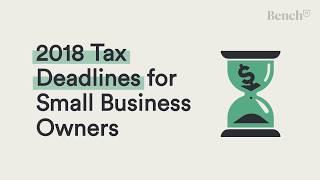 2018 Tax Deadlines for Small Businesses [upl. by Nnylirak860]