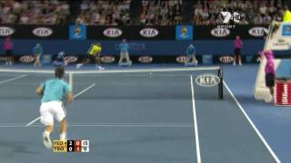 Roger Federer vs JoWilfred Tsonga Aus Open 2010 semi final highlights [upl. by Eirrac]