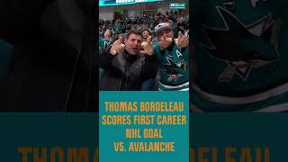 Thomas Bordeleau scores first career NHL goal 🏒  NBC Sports Bay Area [upl. by Matti]