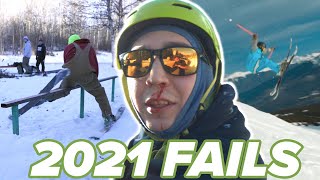 THE BEST SKISNOWBOARD FAILS OF 2021 [upl. by Risley]