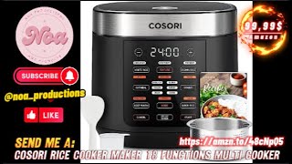 COSORI Rice Cooker Maker 18 Functions Multi Cooker Stainless Steel Steamer Warmer Slow Cooker [upl. by Llyrehc]