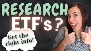 How to research ETFs  ETF Investing [upl. by Haleemaj]