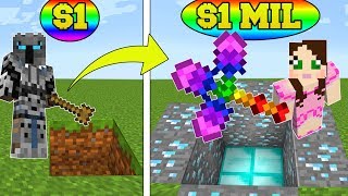 Minecraft 1 DOLLAR SHOVEL VS 1000000 DOLLAR RAINBOW SHOVEL Crafting MiniGame [upl. by Saval]