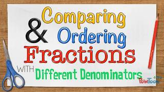 Comparing and Ordering Fractions with Different Denominators fraction strips [upl. by Nanerb112]