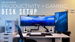 the ultimate work from home productivity amp gaming desk setup [upl. by Dlorah]