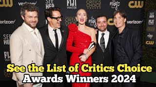 See the List of Critics Choice Awards Winners 2024 [upl. by Adnamaa290]