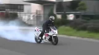 Cbr250RR Rolling burnout amp stand up wheelie [upl. by Gavrah75]