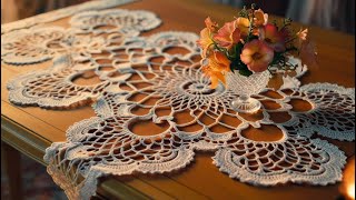 Crochet Tablecloth Knitted tablecloth [upl. by Imhsar259]