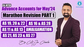 🚀 Marathon Revision Part 1  Adv Accounts  MayNov 24  CA Inter  Jai Chawla  Vsmart Academy [upl. by Nomyar]