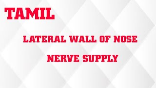 LATERAL WALL OF NOSE NERVE SUPPLY IN TAMIL [upl. by Winchell]