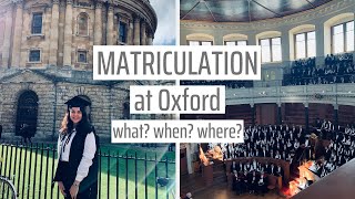 WHAT IS MATRICULATION  oxford university  first year [upl. by Putscher]