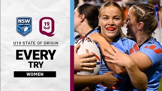 Every try from Womens U19 State of Origin  NRLW [upl. by Alyad]