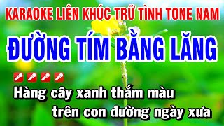 Karaoke Liên Khúc Trữ Tình Tone Nam Nhạc Sống Dễ Hát  Đường Tím Bằng Lăng  Hoài Phong Organ [upl. by Akila]