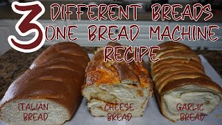 3 Bread Machine Recipes from Same Base Recipe [upl. by Alver]