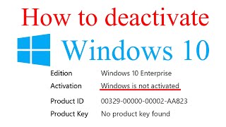 How to Deactivate Windows 10 Uninstall Windows 10 Product Key [upl. by Adnam720]