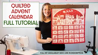 Quilted Advent Calendar  Free Tutorial fabric design Andover Fabric [upl. by Aneekat]